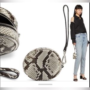 ALEXANDER WANG Halo Vanity bag 
Black/White Snake Wristlet Pouch worn once $495